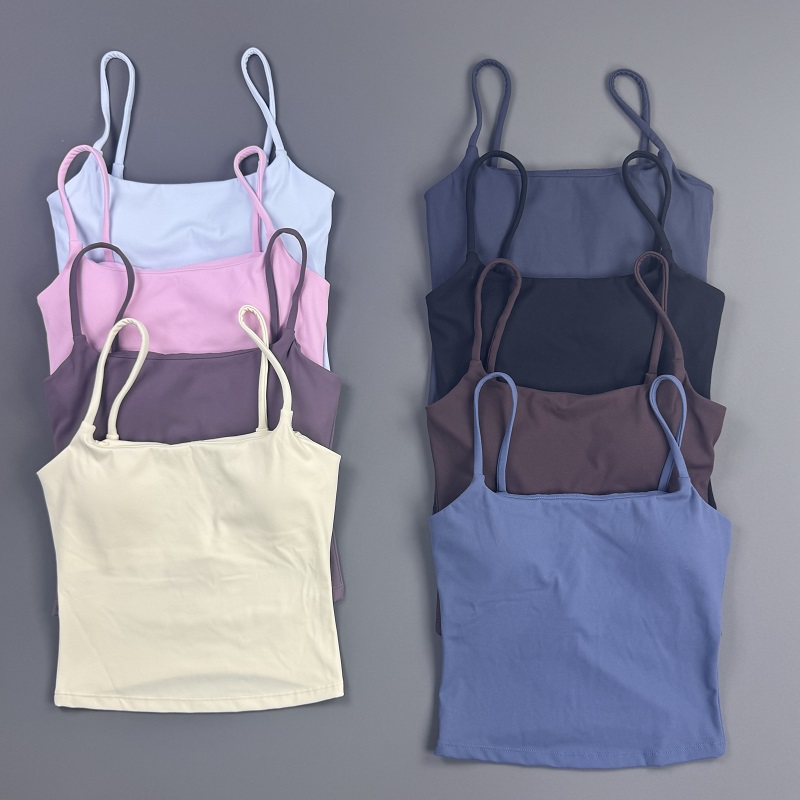 Stretch Strap Yoga - Gym-Top für Damen, Spaghettiträger-Camisole, Tanktop, einfarbig,