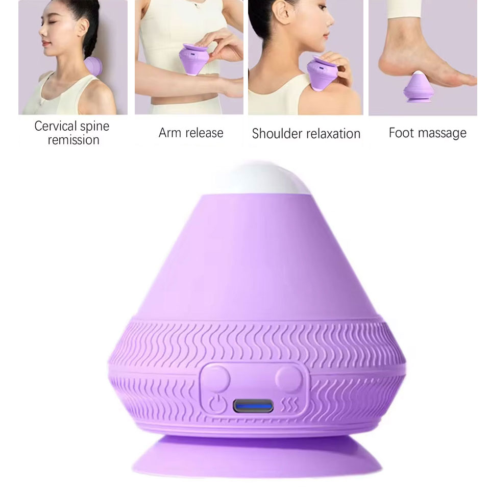 Shoulder Massage Ball - Fitness-Entspannungs-Massageball Silikon-Massageball 2-Gang-Vibration zur Schmerzlinderung für