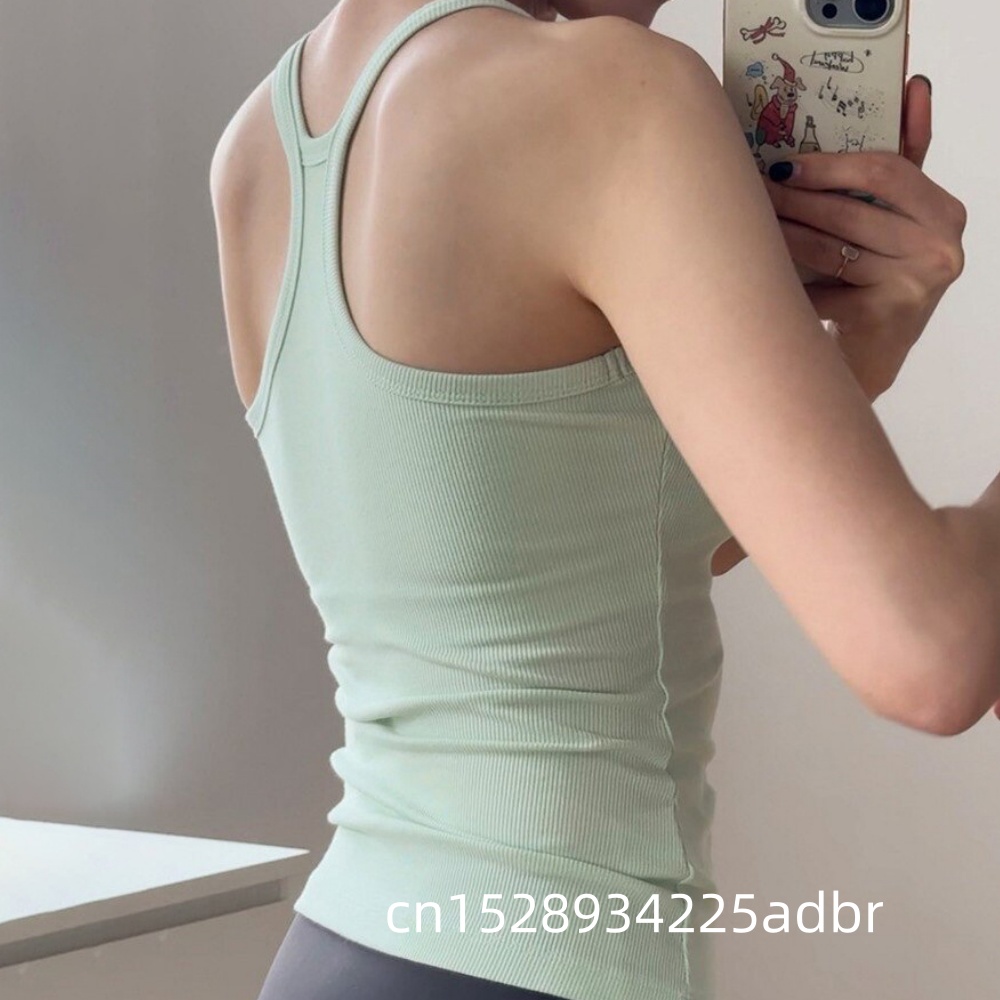 Yoga Fitness Girl - Sportweste, stoßfest, schnelltrocknend, Laufunterwäsche mit Brustpolster,